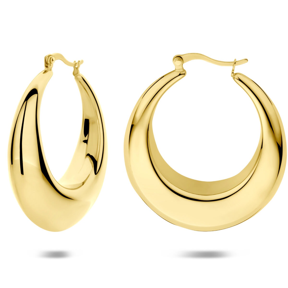 Aros de acero chapados en oro 46x12mm