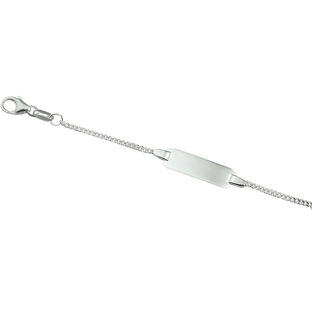 pulsera gourmette con placa 5,0 mm plata rodiada