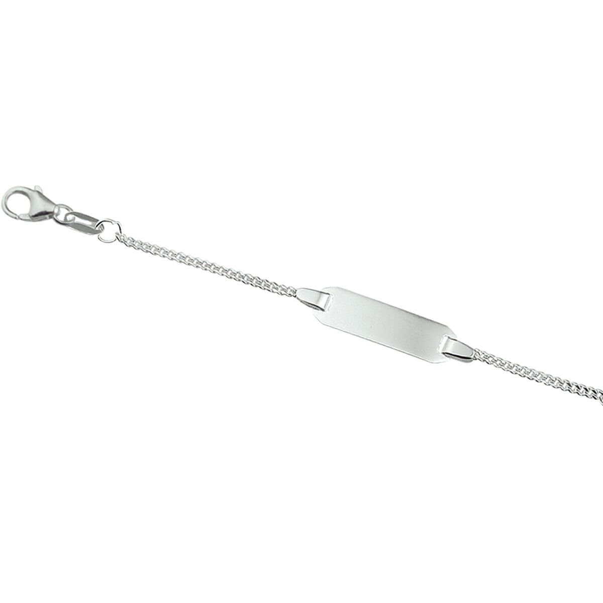 pulsera gourmette con placa 5,0 mm plata rodiada