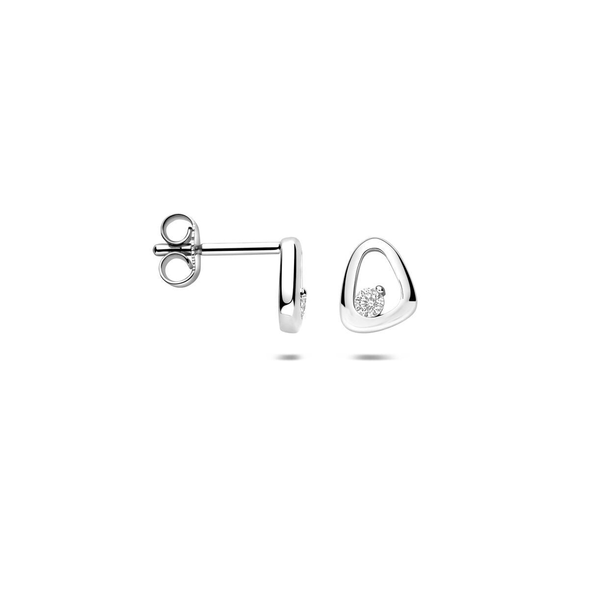 Pendientes de botón de plata con circonitas 925 rodiados – 7,5 mm