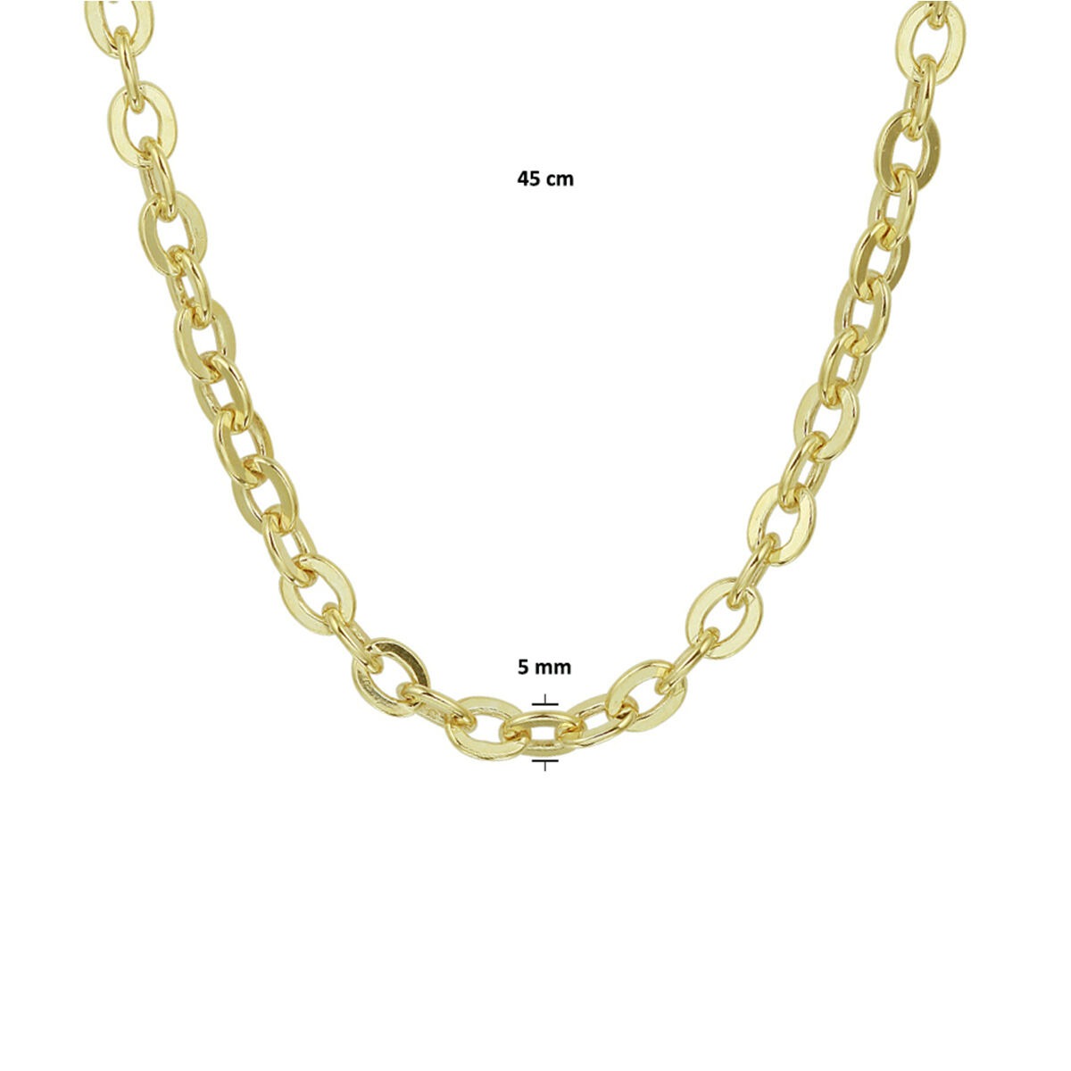 collar de ancla de oro amarillo de 14k