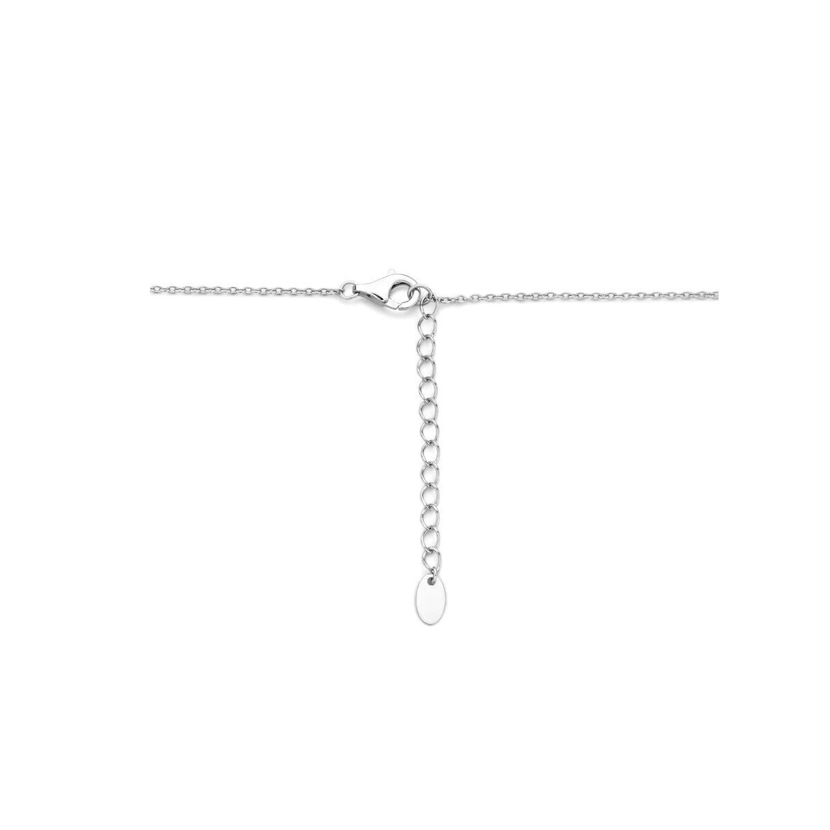 Collar de plata 925 rodiado con lazo - 40cm (expandible hasta 44cm) eslabón ancla de mujer