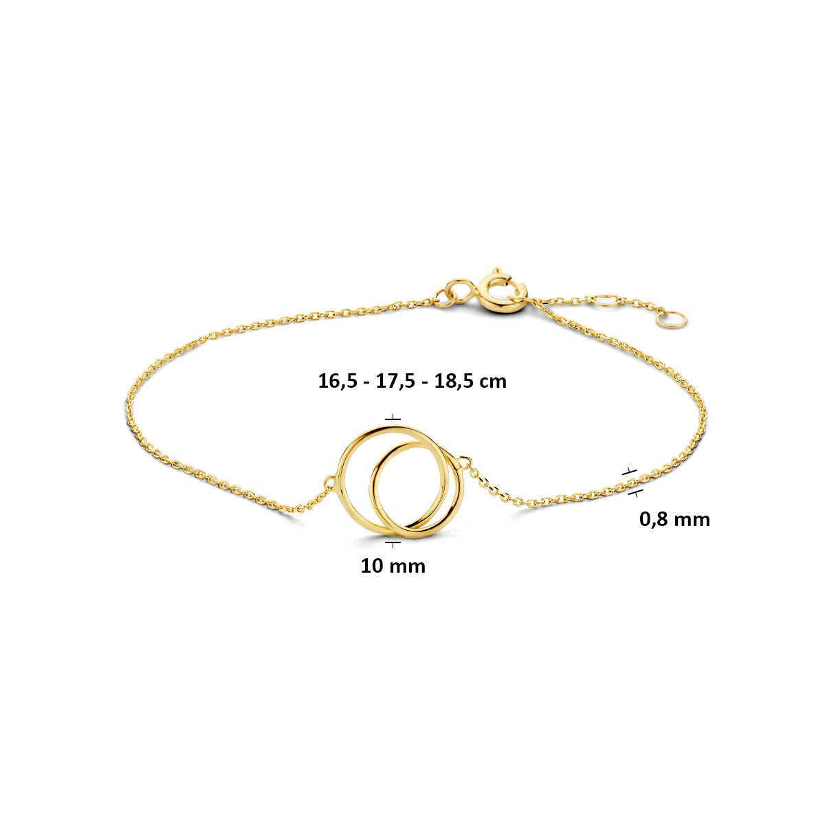 pulsera de mujer chapada en oro amarillo – longitud ajustable