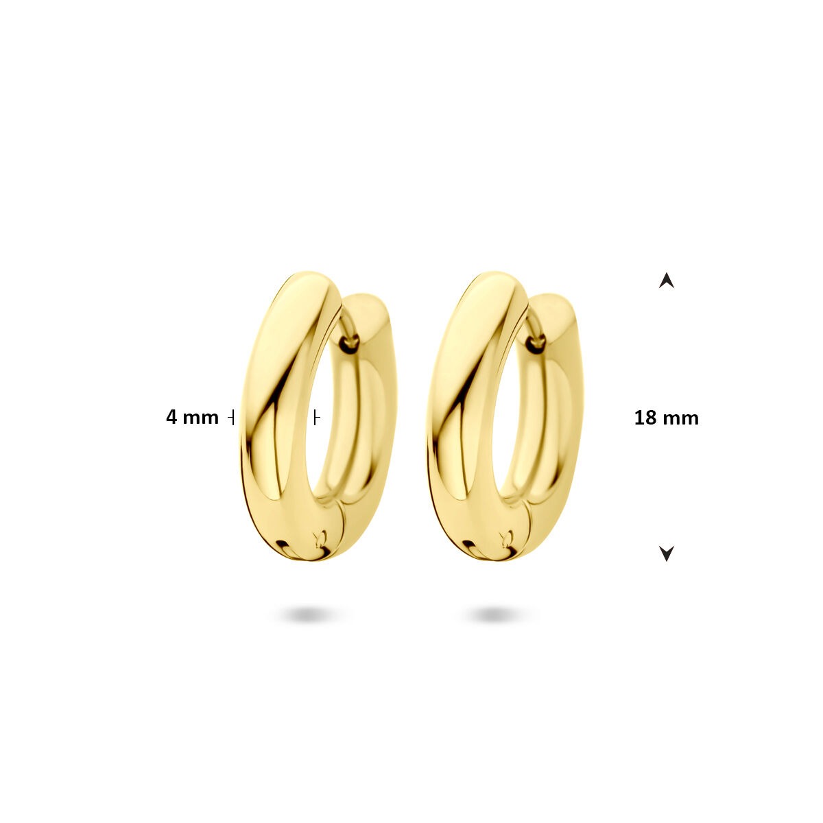 Aros de acero color oro 18x4mm