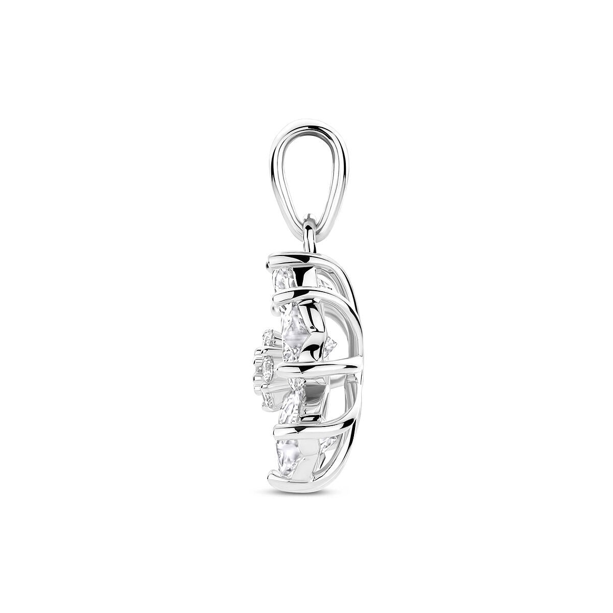 Colgante de plata rodiada con zirconia en forma de corazón