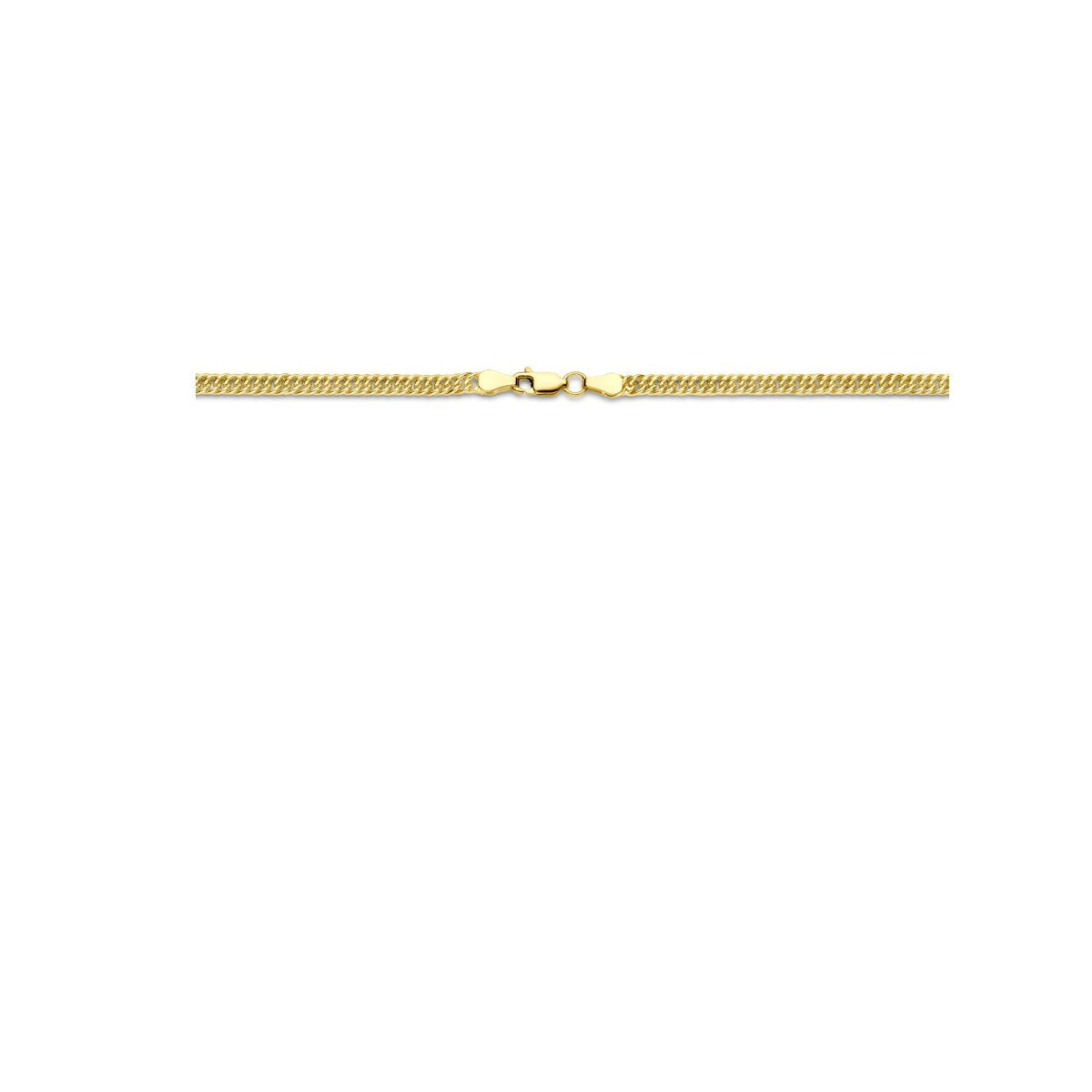 collar de oro amarillo de 14k – Silgold con núcleo de plata, eslabón gourmette tallado 3.8 mm