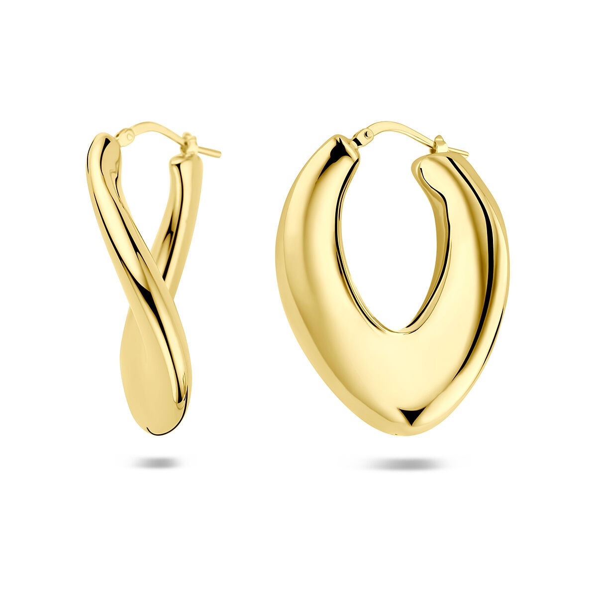 Aros chapados en oro de plata 37,5 mm – elegante declaración en color dorado