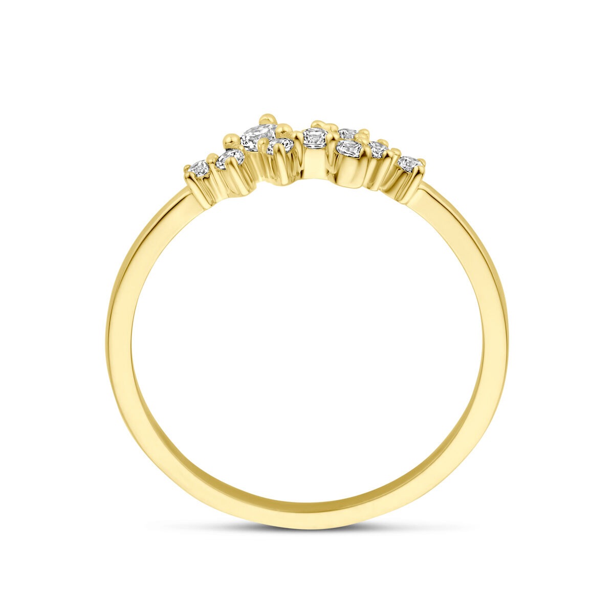 anillo de mujer chapado en oro amarillo con circonitas – brillante y refinado