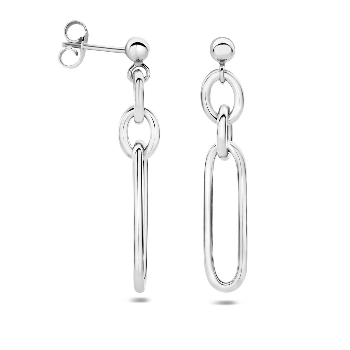 Pendientes de plata rodiada