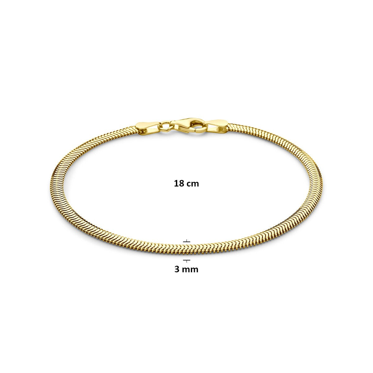 Verguld 925 zilveren slangenarmband