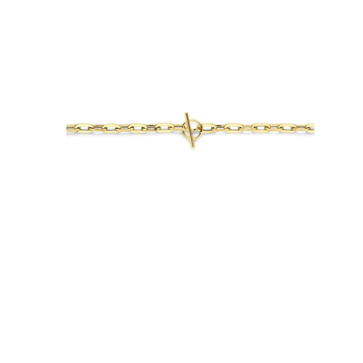 collar de eslabones de ancla de oro amarillo de 14k