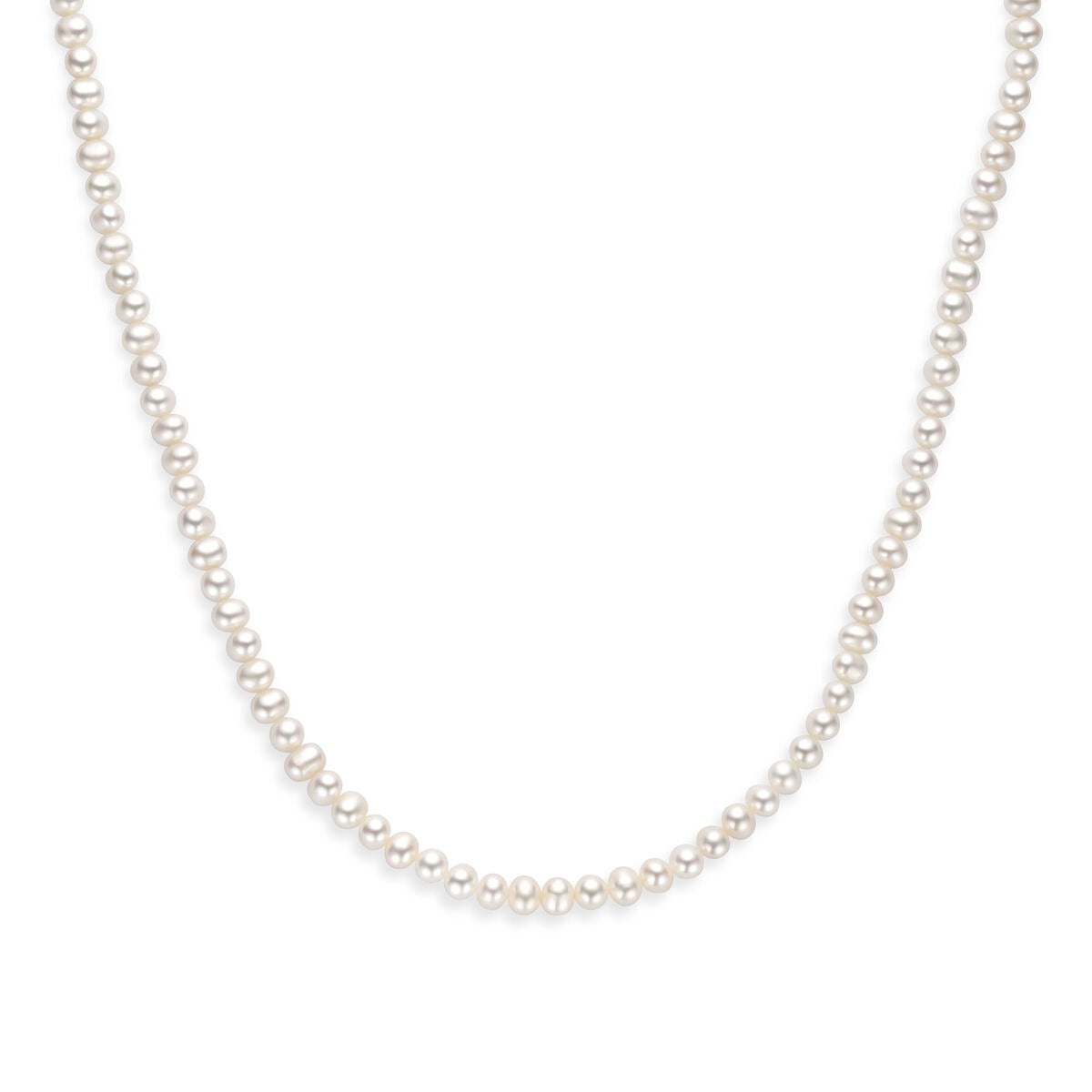 cadena de plata rodiada con perlas de 925.