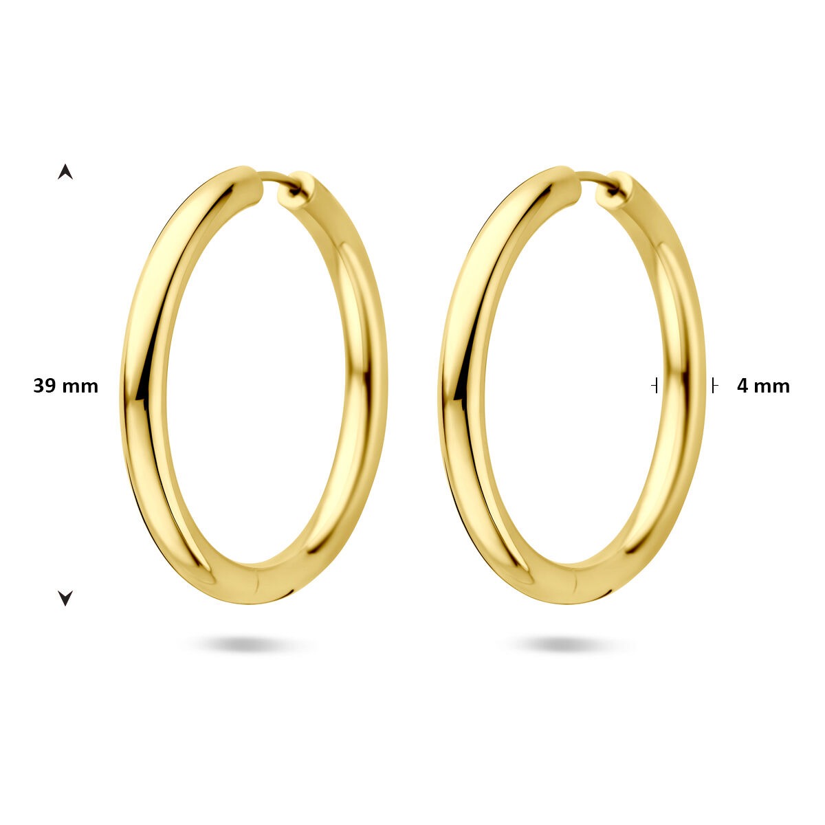 Aros chapados en oro de plata 925 – 39 mm