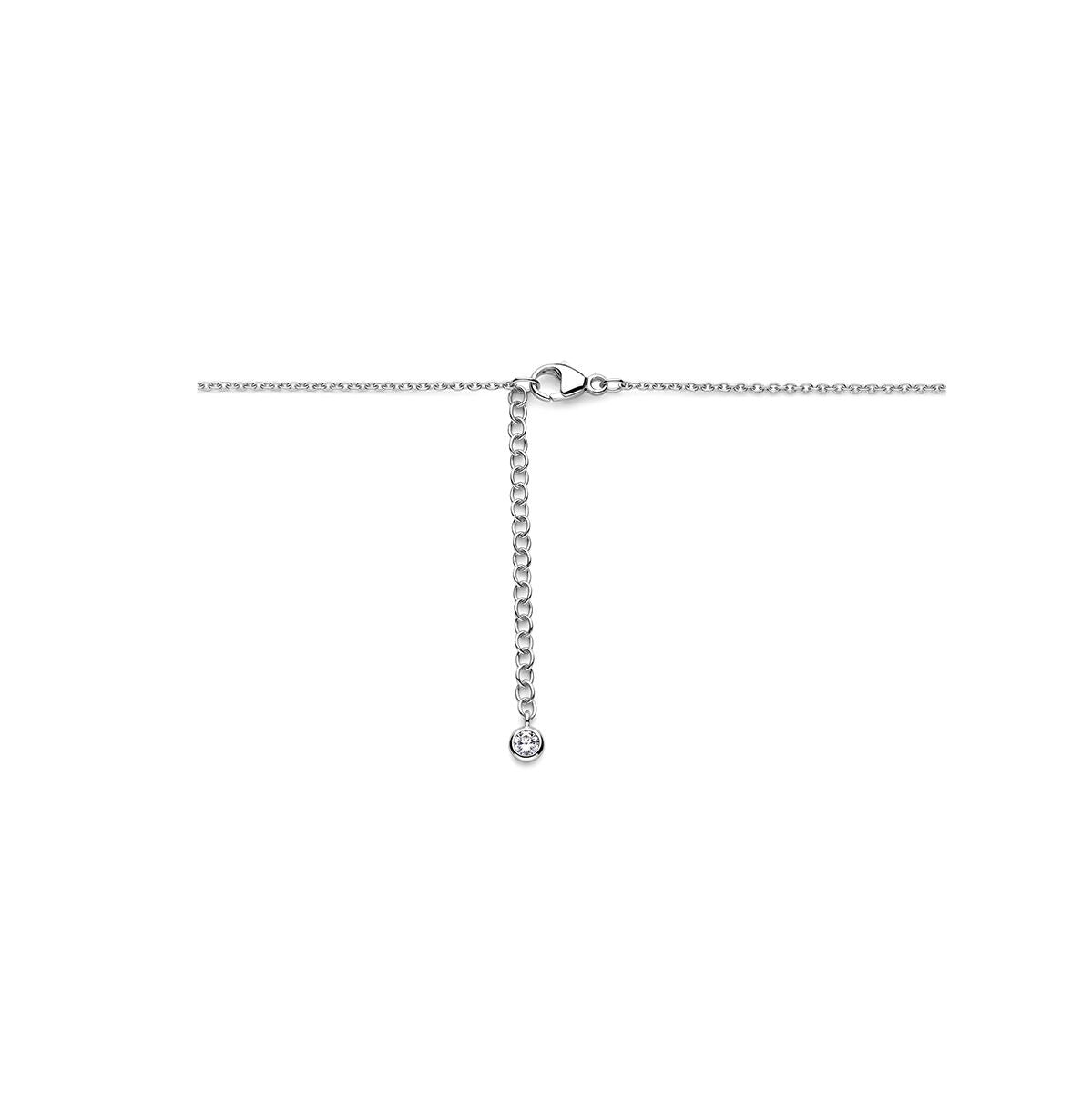 Collar de plata con nácar rosa y blanco - rodiado