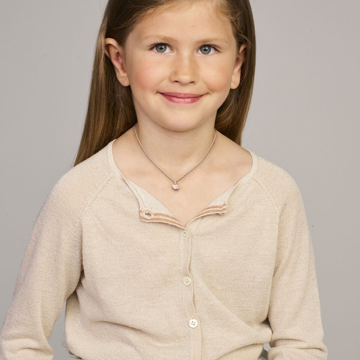 Collar infantil de plata con corazones – plata 925 rodiada