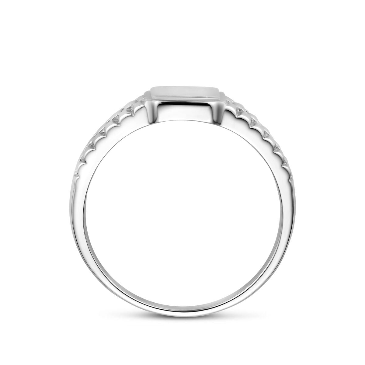 anillo de plata rodiado