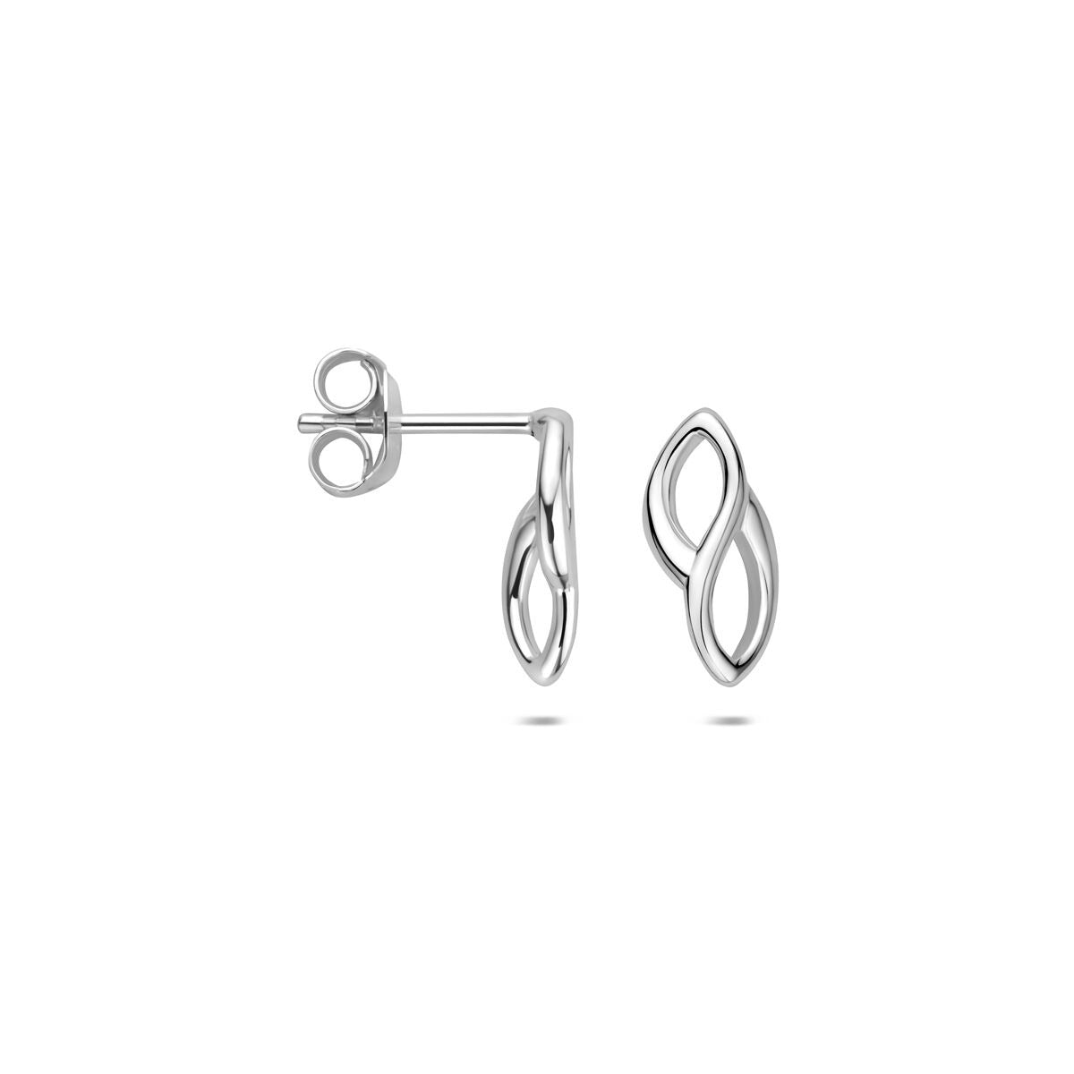 Pendientes de botón de plata rodiada 925