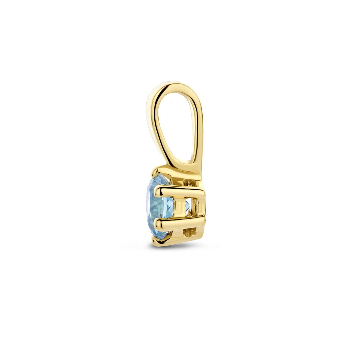 colgante de oro amarillo de 9k con topacio azul