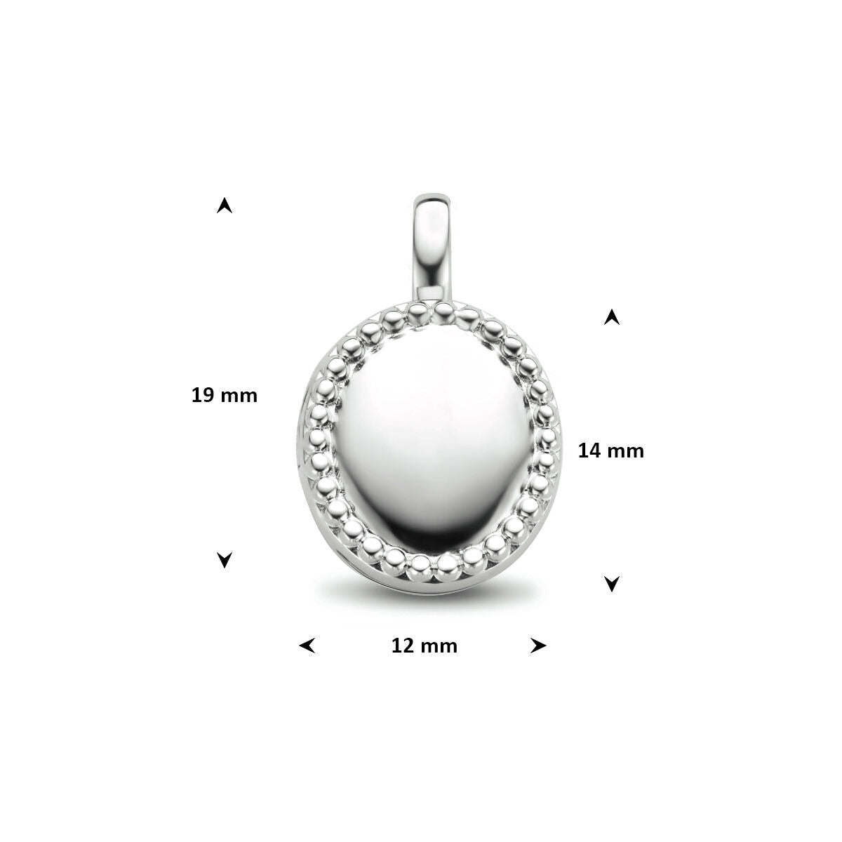 Collar de plata con colgante medallón ovalado