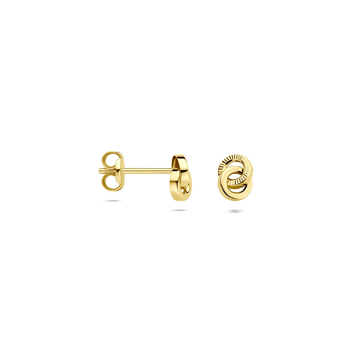 Pendientes de botón de oro amarillo – 6 x 4,5 mm