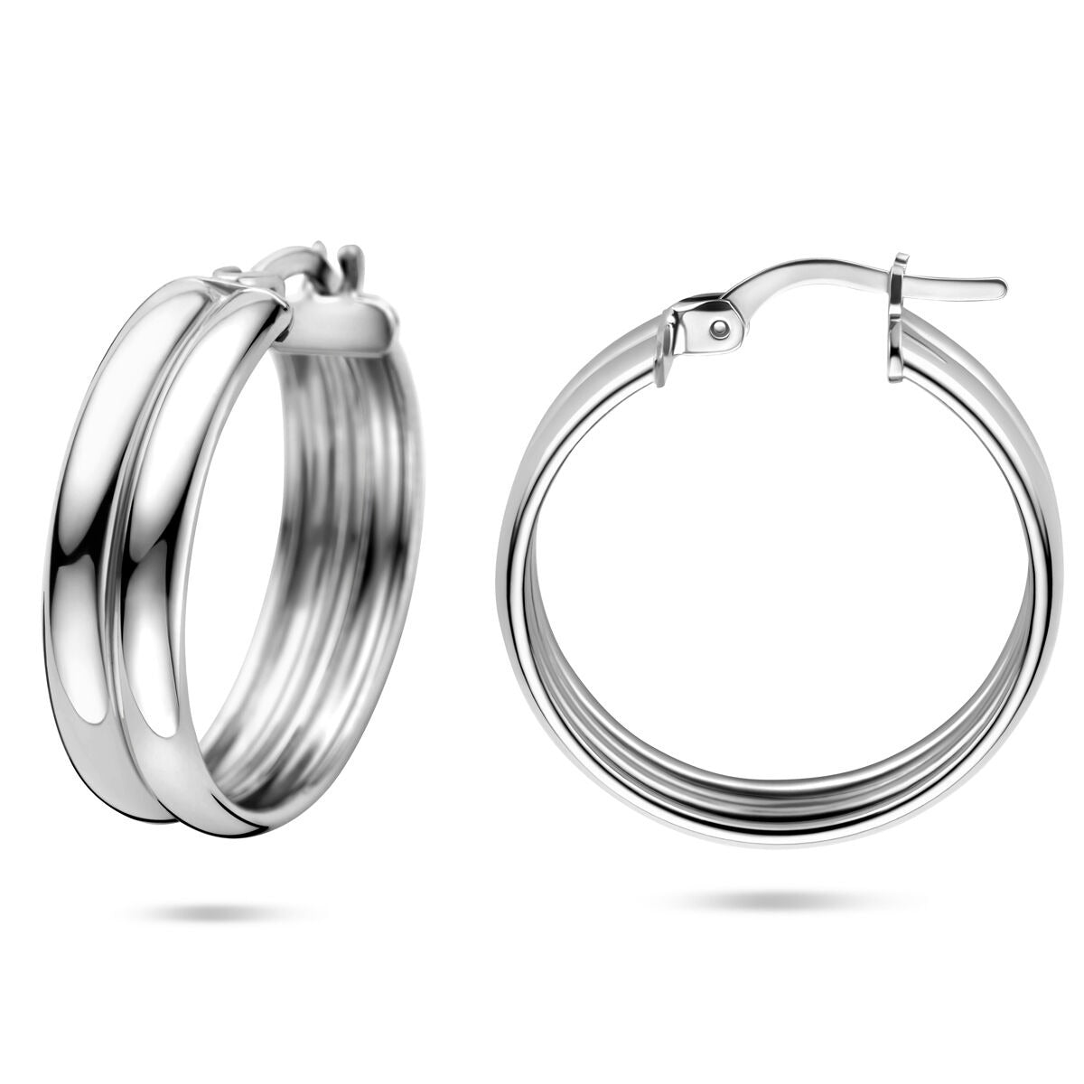 Aros de plata – rodiados en plata 925, 23x6 mm