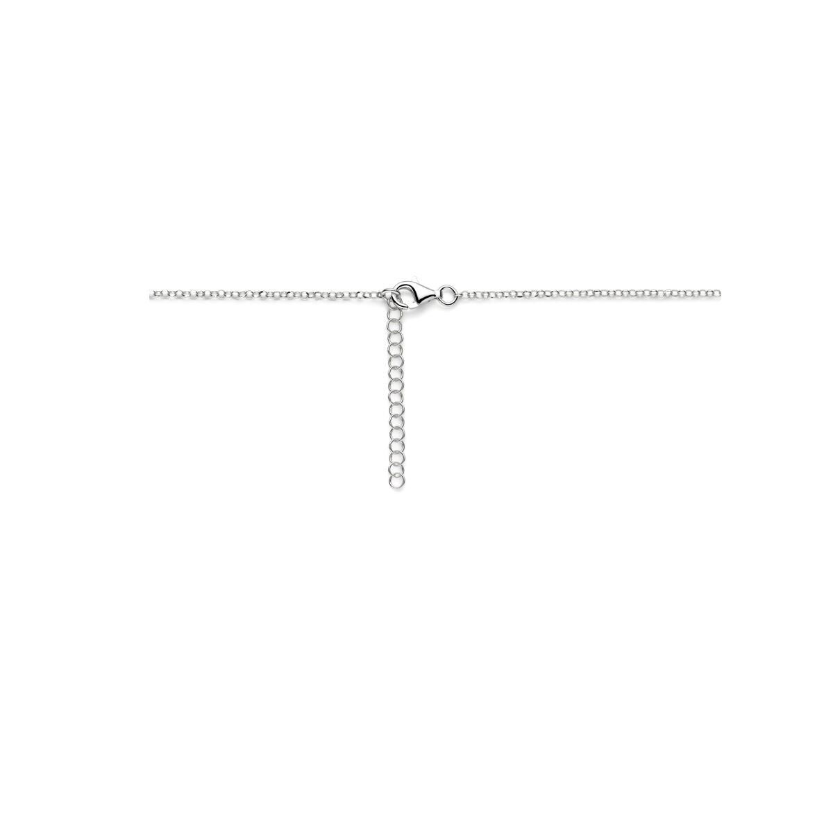 Collar de plata sin colgante – eslabón ancla de plata rodiada 41 + 4 cm