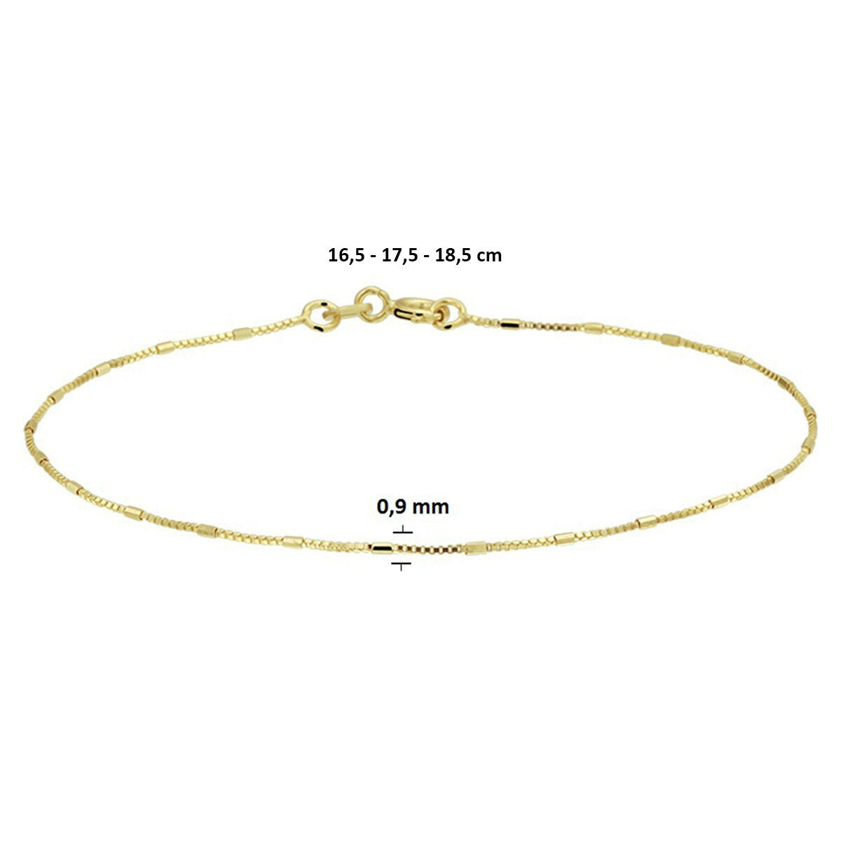 Pulsera de oro veneciana con barras – 14k