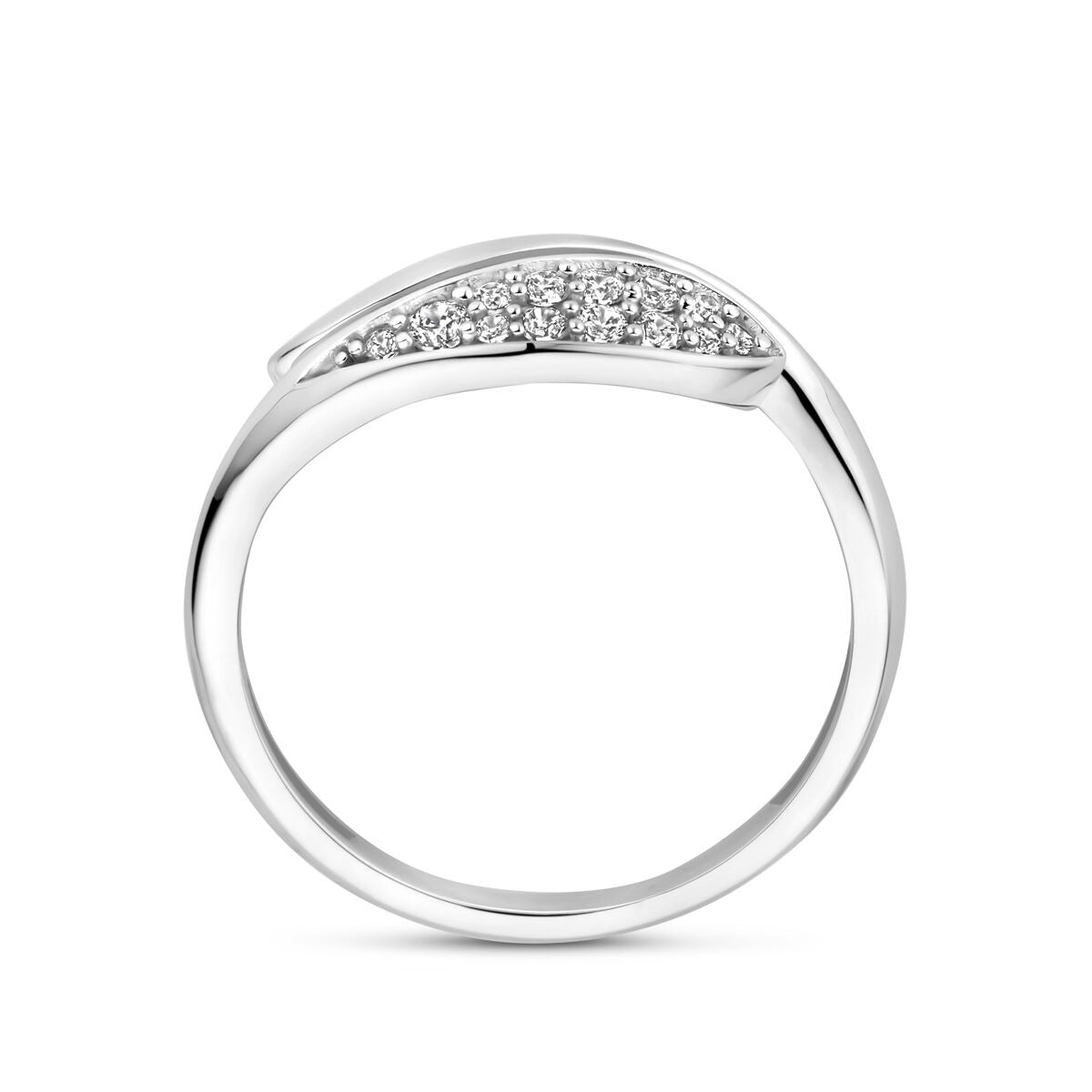 Anillo de plata con zirconia tallada en brillante – plata rodiada 925, 8,5 mm de ancho