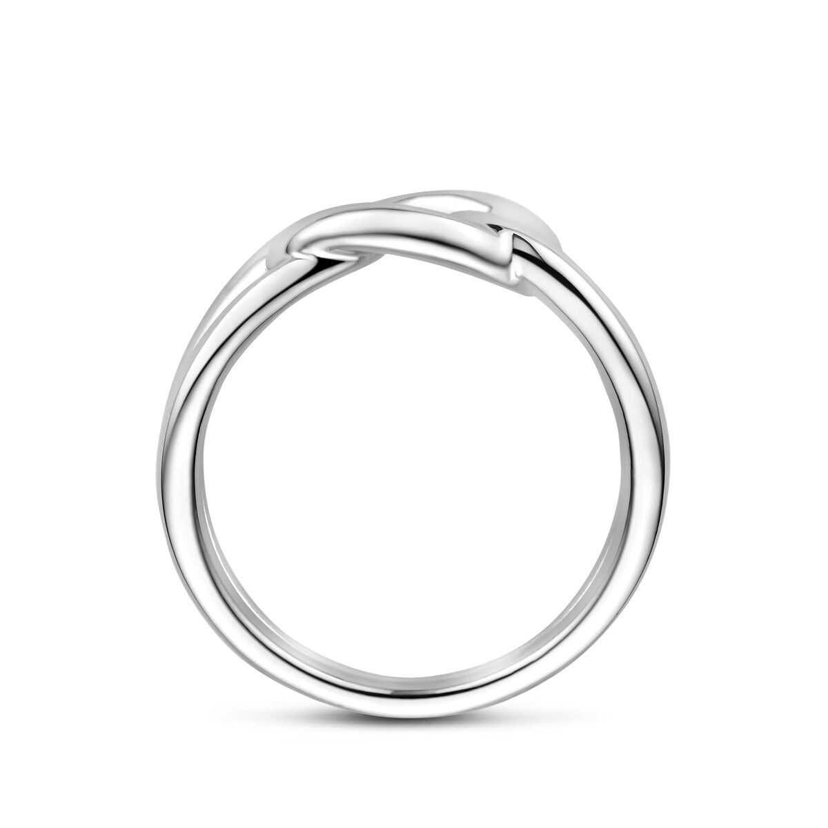 anillo eslabón de plata rodiado
