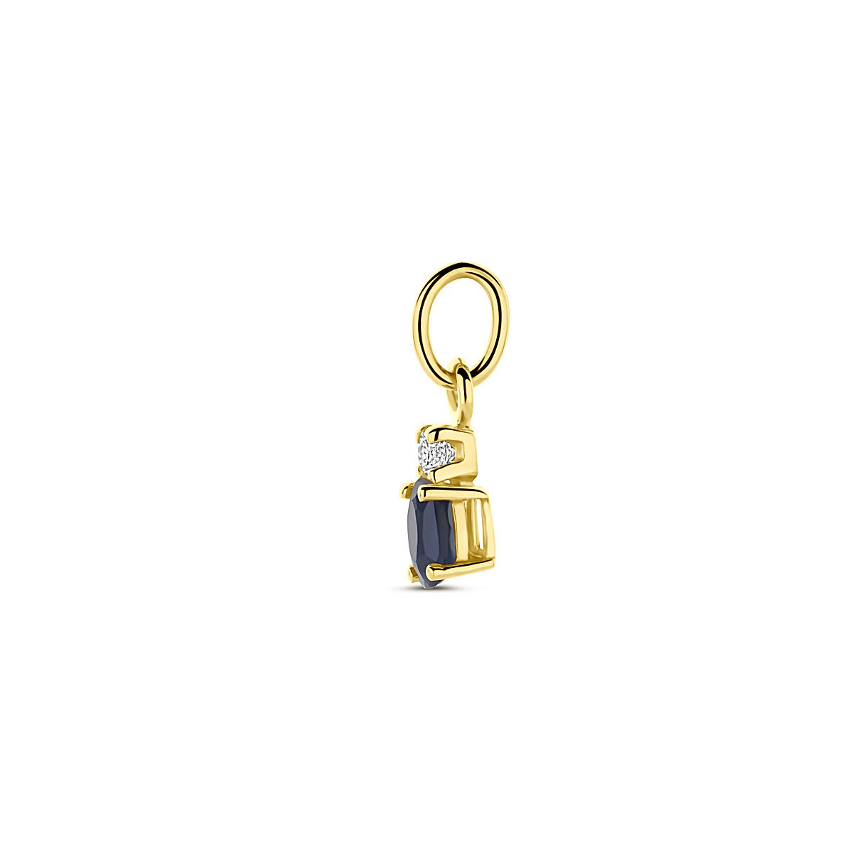 colgante de oro amarillo con zafiro y circonita – 12 mm