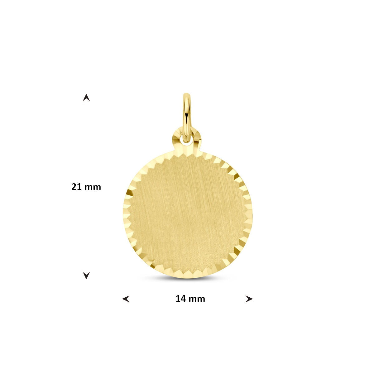 Colgante de grabado de oro amarillo 14k con diamantes de mujer