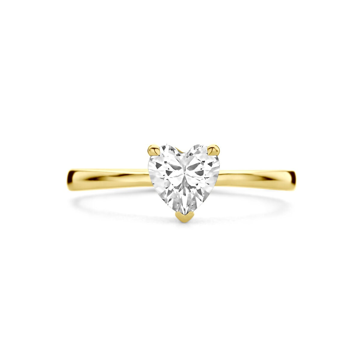 anillo de oro de 14k con zirconia en forma de corazón – 6 mm