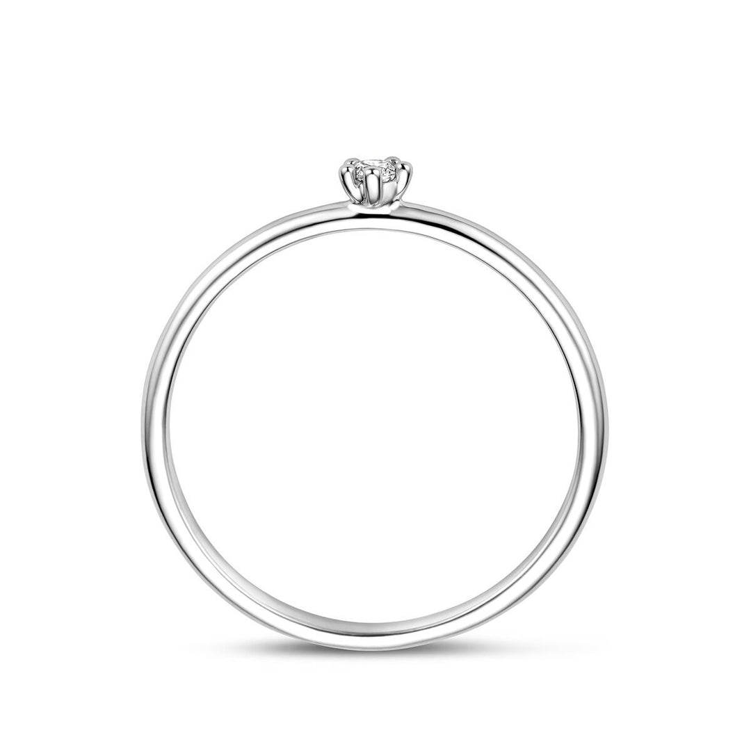 Gerhodineerd 925 zilveren ring met zirkonia