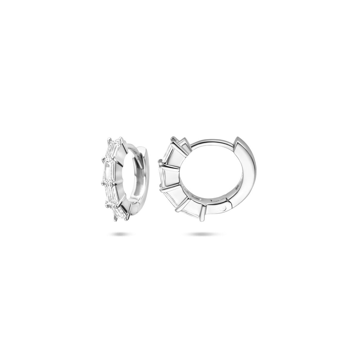 Aros de plata rodiada con circonitas