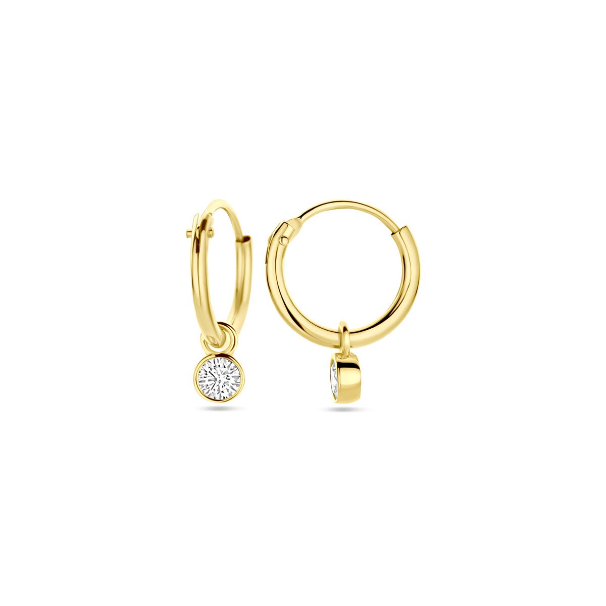 Aros de oro con circonitas – 14k, engaste