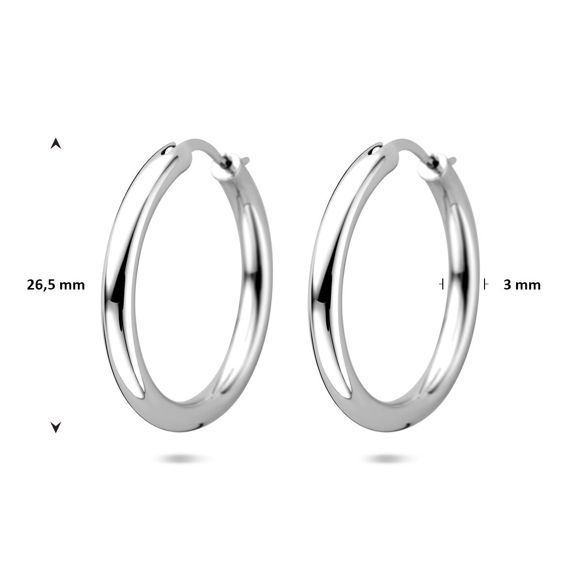 Aros de plata 925 rodiados – 26,5 mm