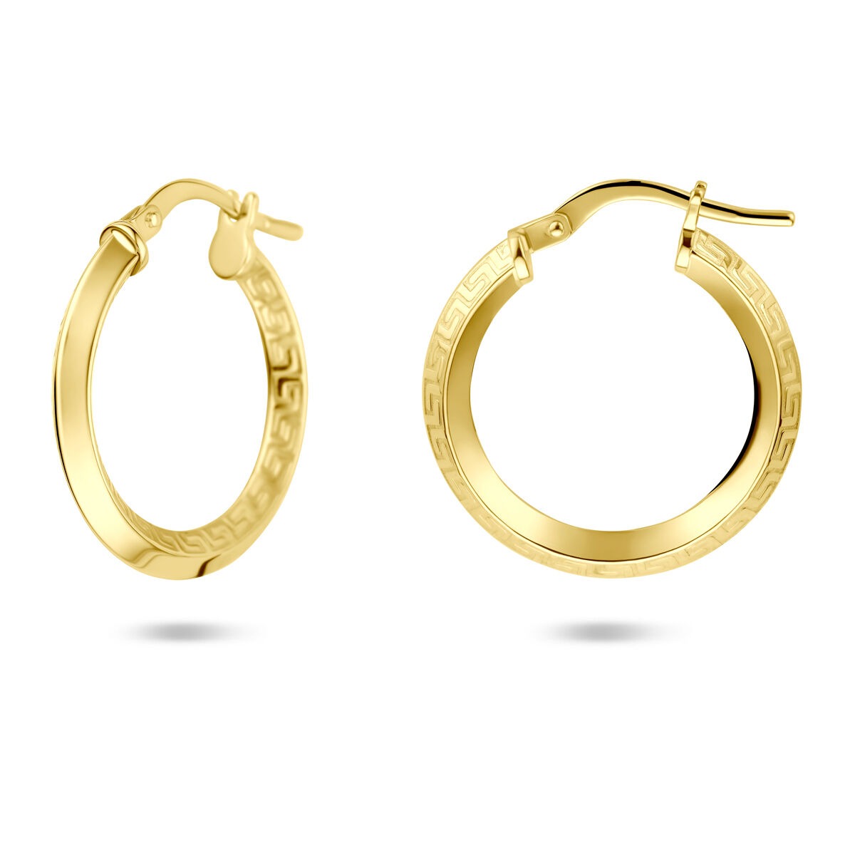 Aros de oro de mujer – 14k Silgold con cierre de bisagra 2,5 mm