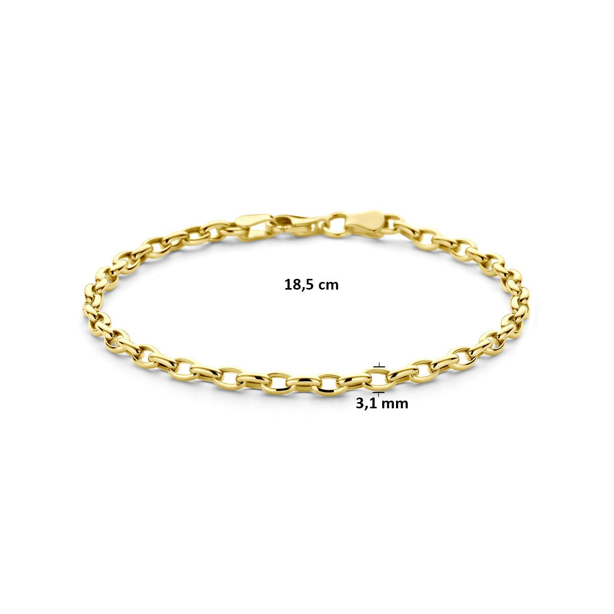 Pulsera de eslabones de ancla en oro amarillo de 9k