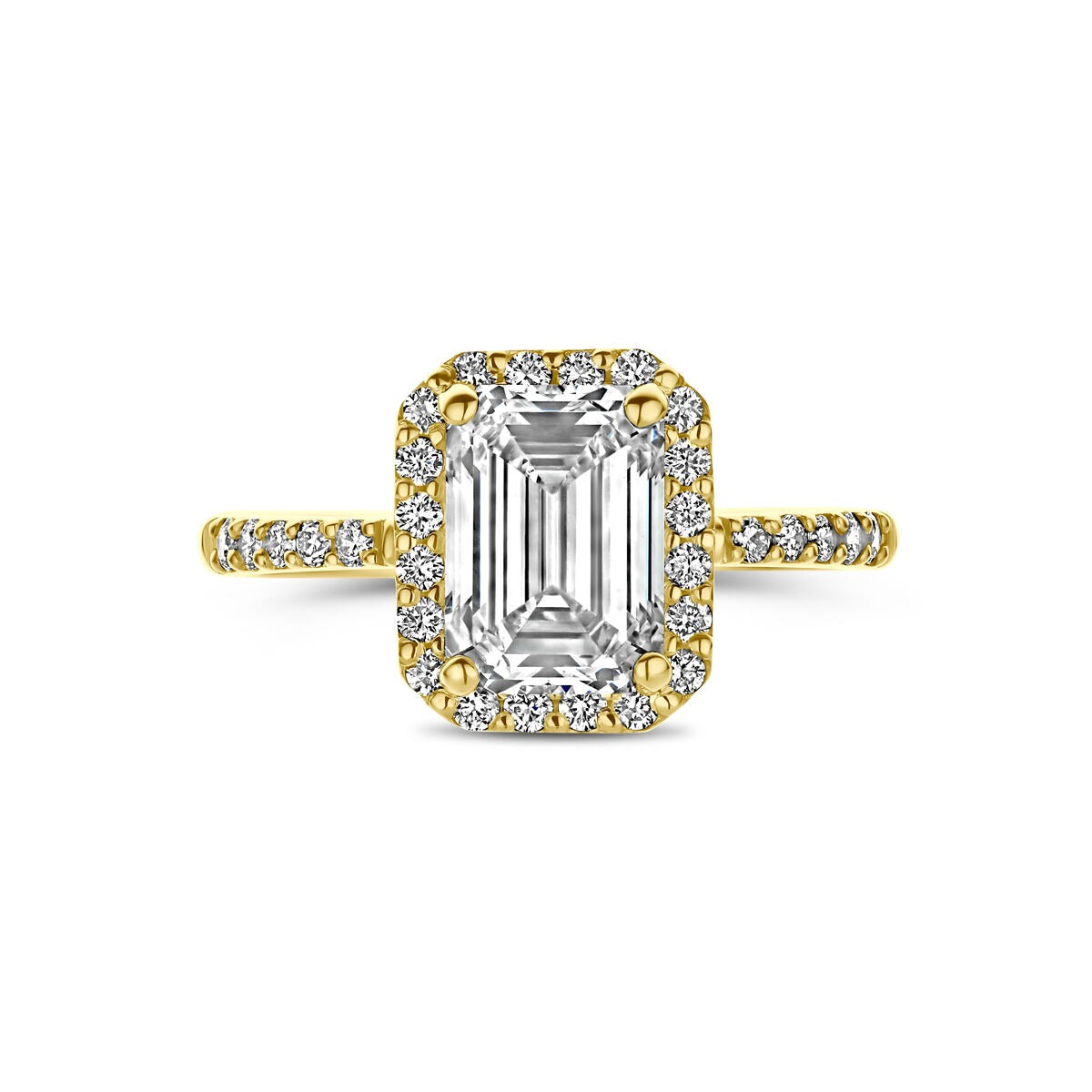 anillo de oro amarillo de 14k con diamante cultivado en laboratorio