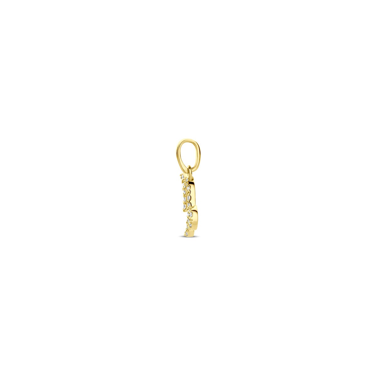 colgante de oro amarillo del signo zodiac con diamante