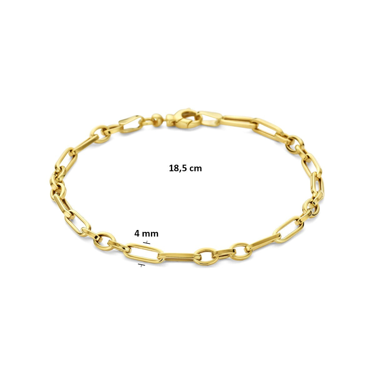 pulsera de ancla de oro amarillo de 9k – 4mm de ancho