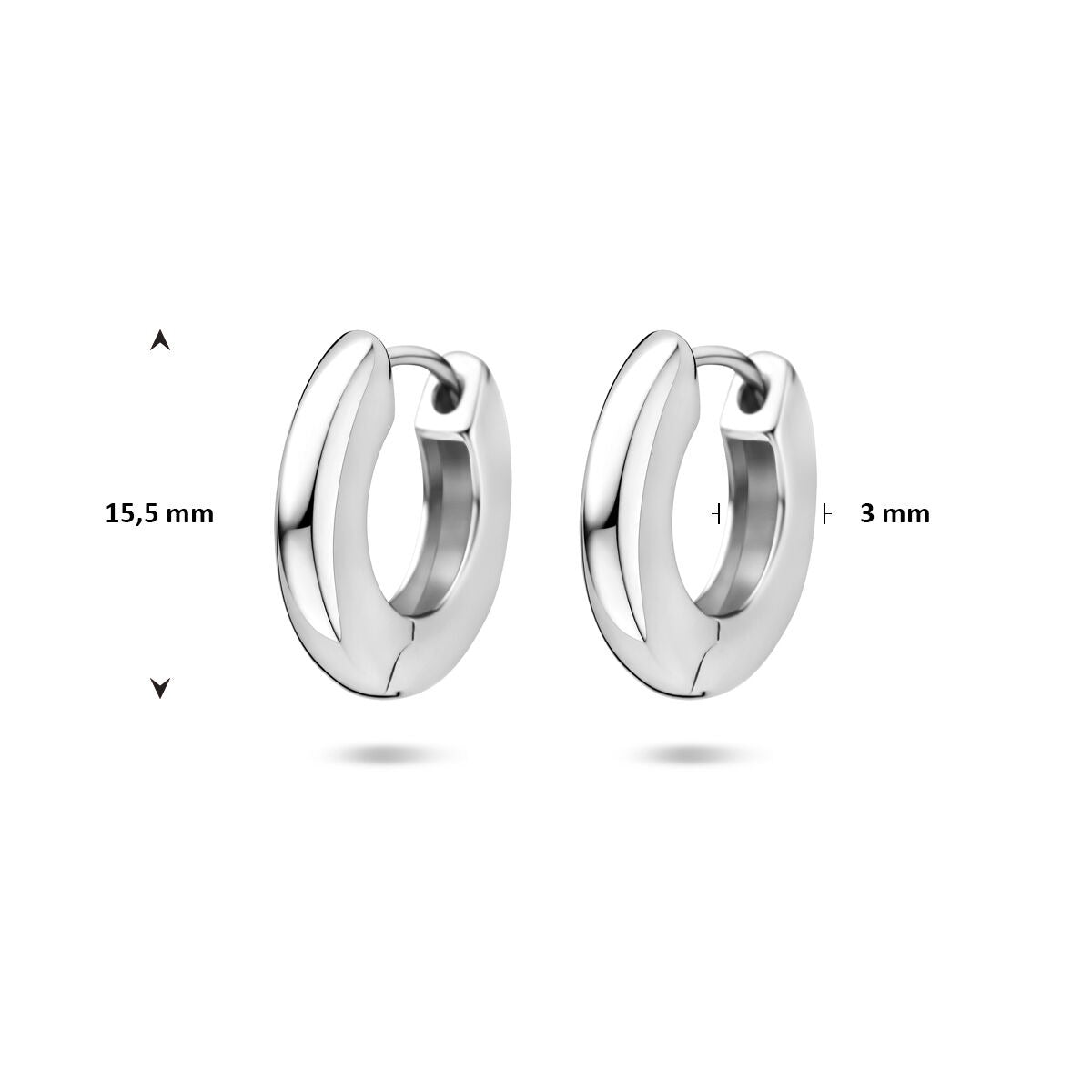 Aros de plata con cierre de bisagra – plata 925 rodiada