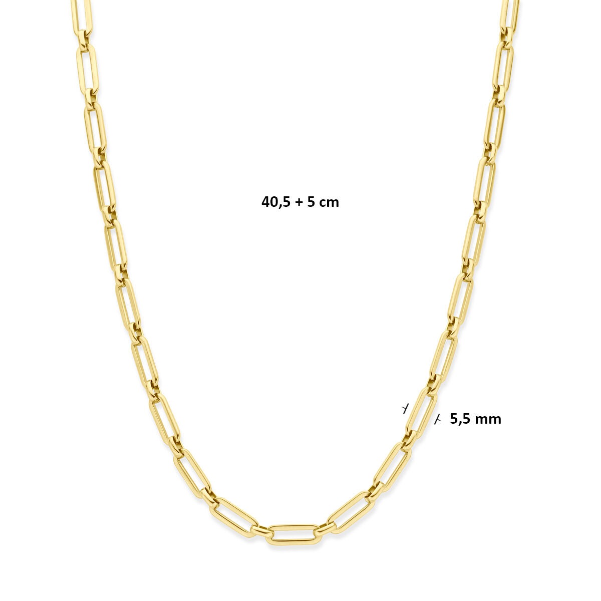 Collar de mujer de acero con chapado en oro – 40 a 45 cm