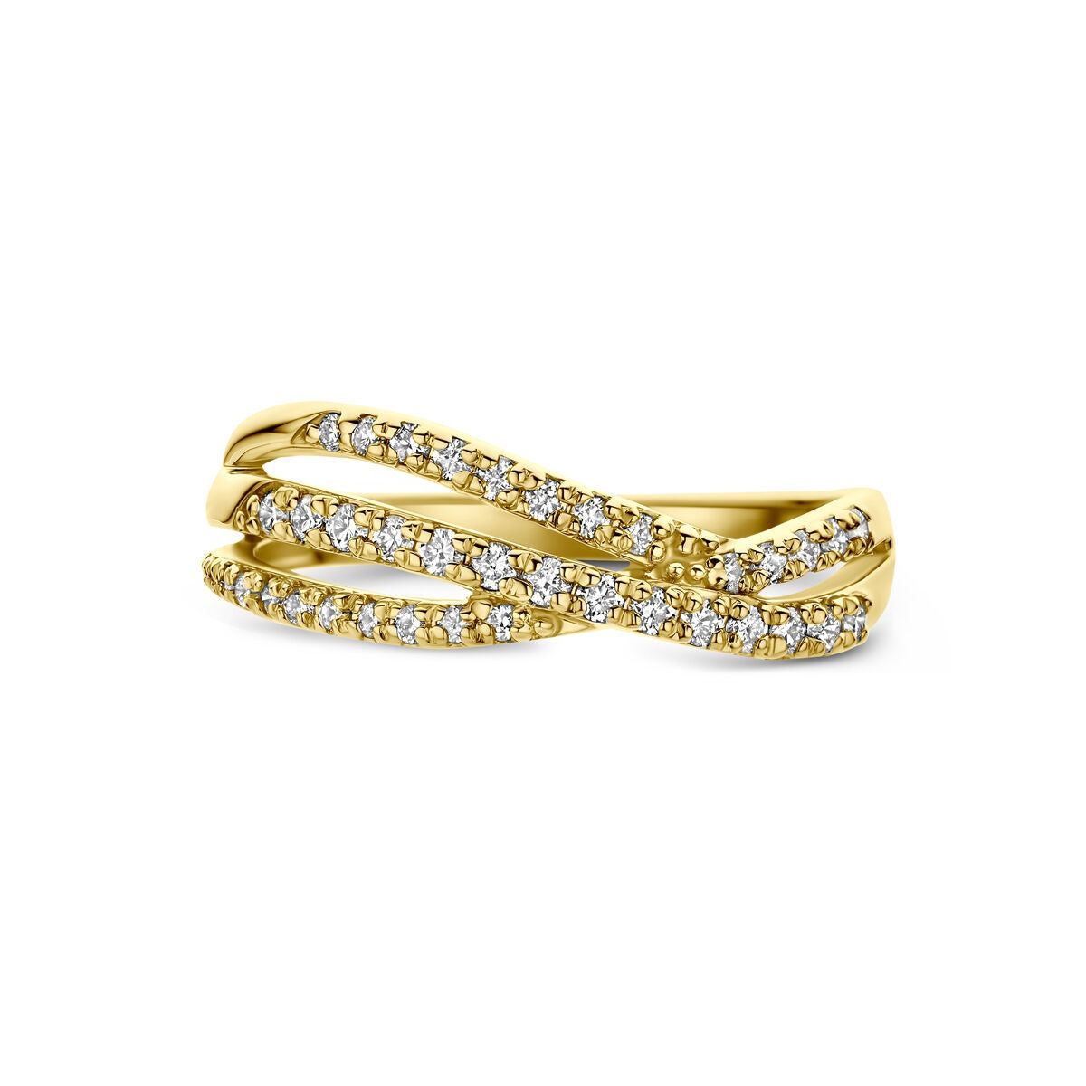 Anillo de oro amarillo de 14k con diamante cultivado en laboratorio