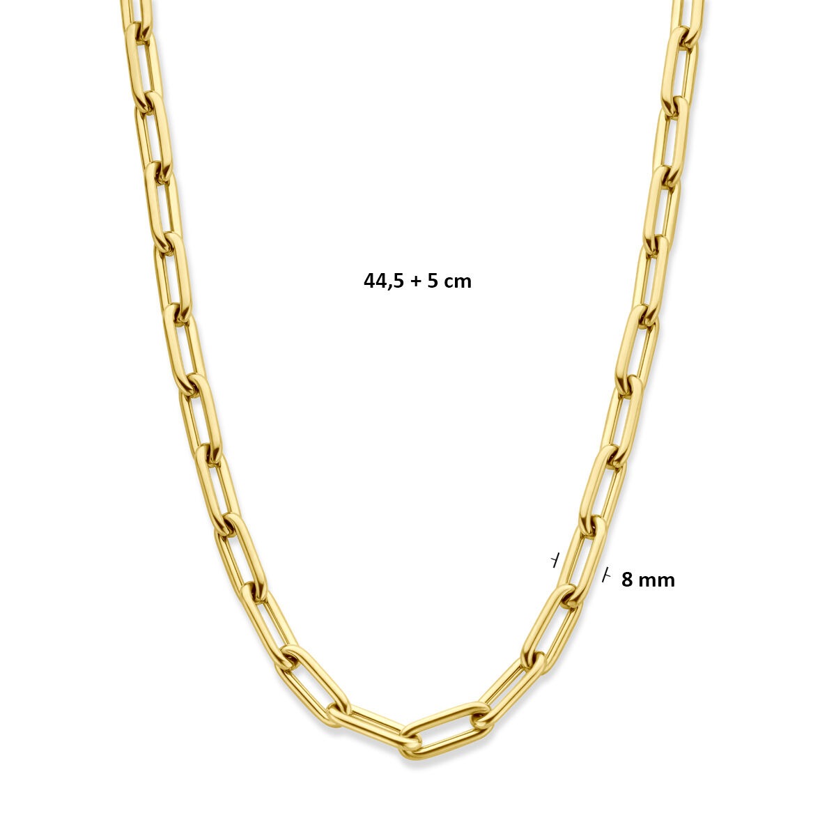 Collar de mujer de acero con chapado en oro – 44,5 a 49,5 cm