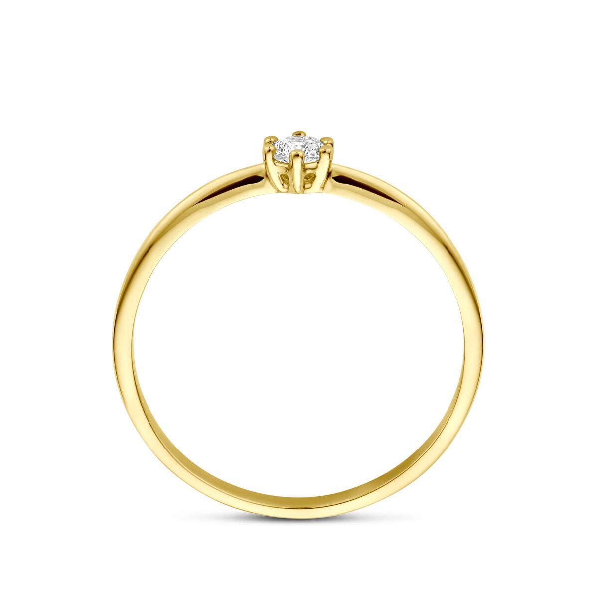 Anillo de mujer en oro amarillo con circonitas – 14k oro amarillo