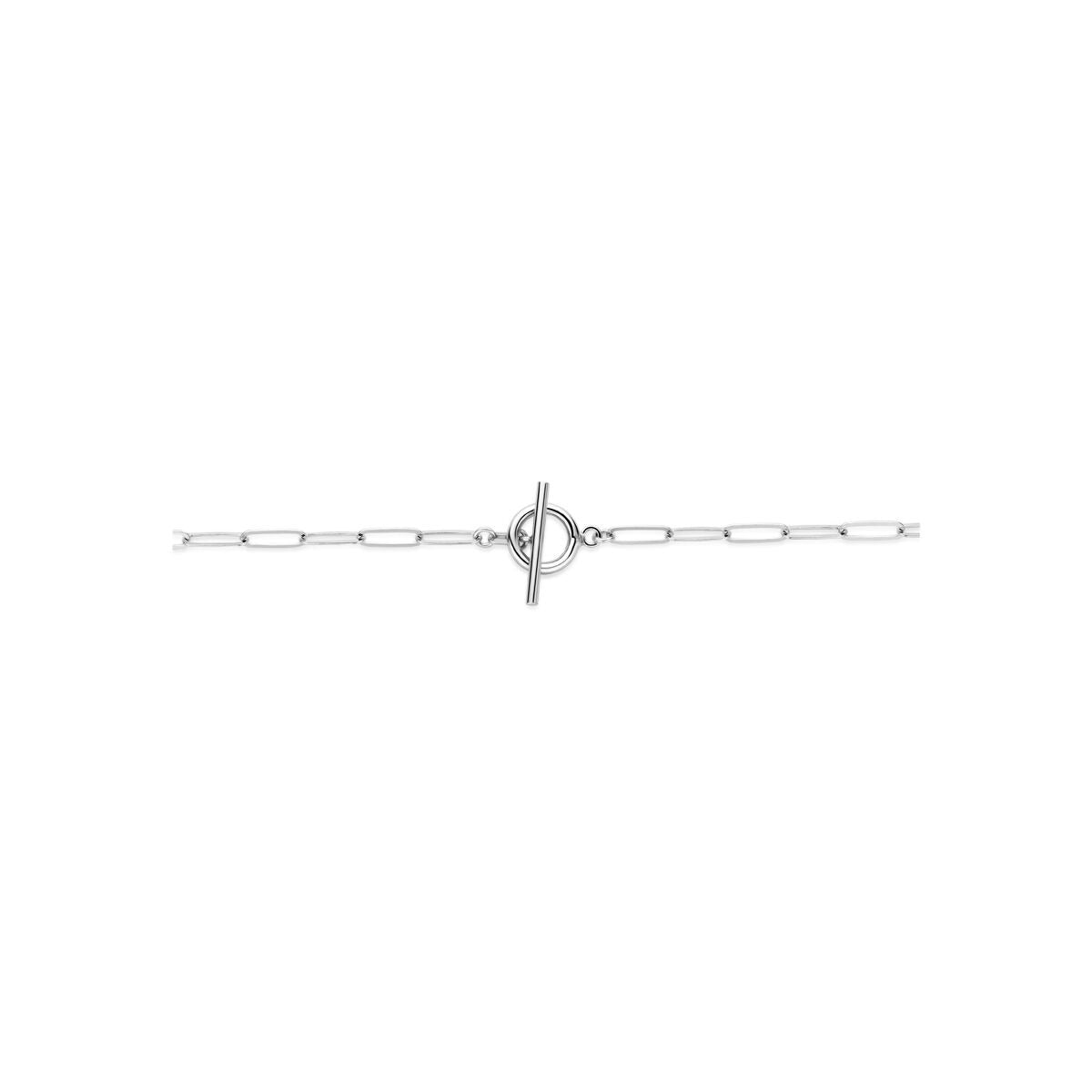 Collar de plata chapado en rodio con cierre de capiteles