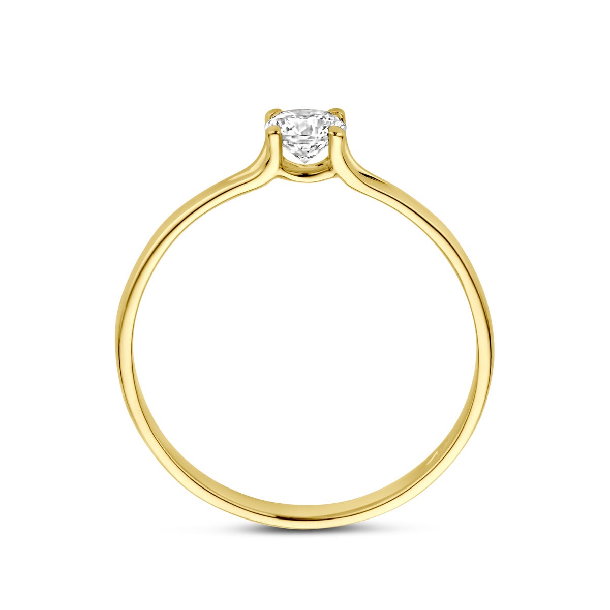 Anillo de mujer en oro amarillo con circonitas – 14k oro amarillo