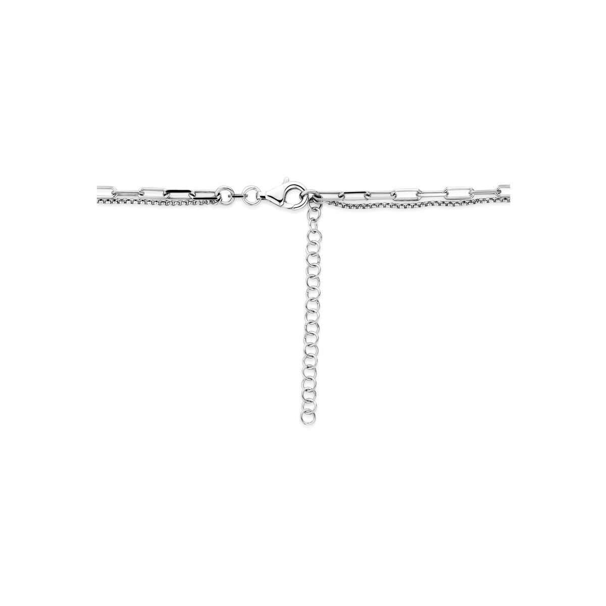 Collar de plata rodiada con perla