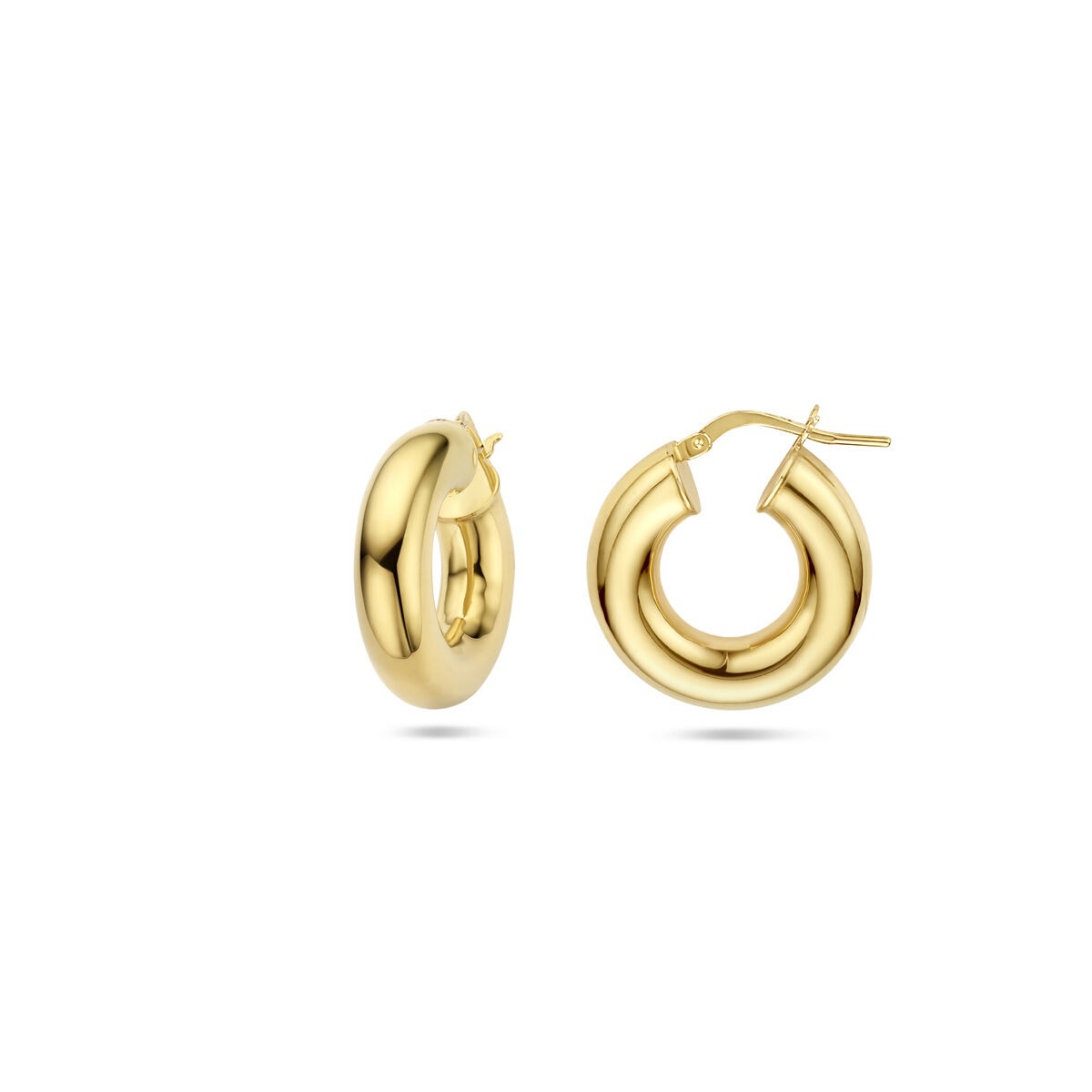Aros chapados en oro de plata con tubo redondo 6mm